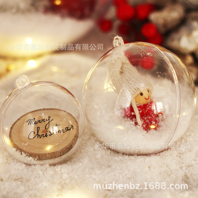 Wholesale 5pcs Christmas Candy Storage High Transparent Ball DIY Plastic Transparent Window Decoration Transparent Hanging Ball Storage